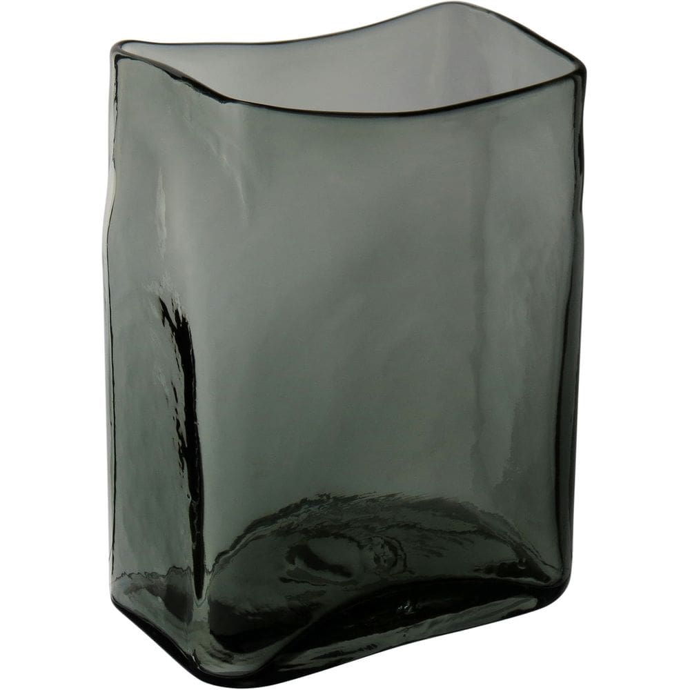 VASO DECORATIVO ENFEITE CASA RETANGULAR HOME&CO VIDRO 23x18x13cm FUMÊ