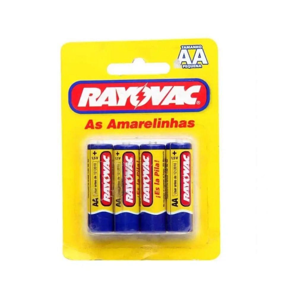 Pilha Pequena Amarela Com 4 Unidades Rayovac