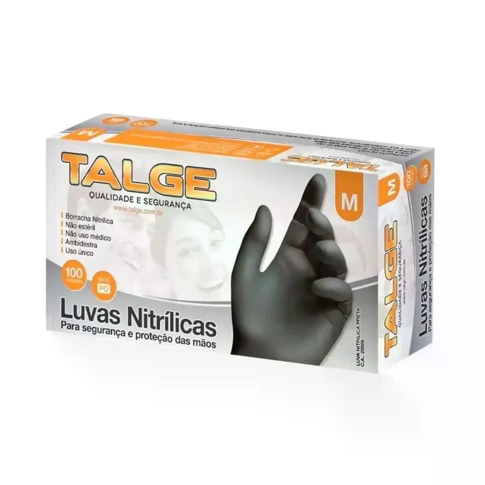 Luva Nitrílica S- Pó Tamanho M 100 Unidades Talge