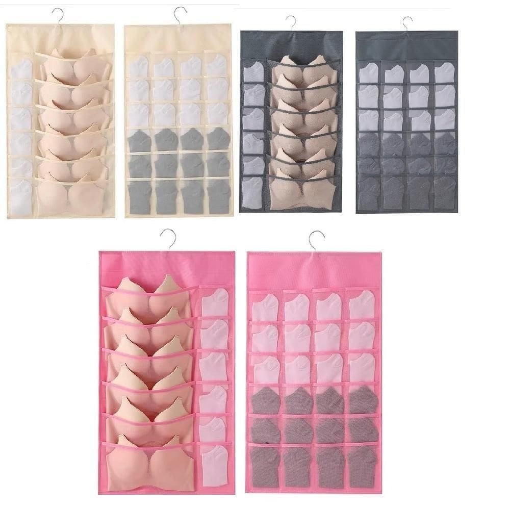 Cabide Organizador 36 Bolsos Porta Sutia Dupla Face Multi Divisorias