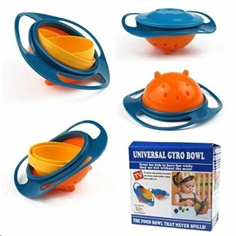 Prato Giratorio Tigela Infantil Pratinho Magico Não Derrama A Comida Gyro Bowl 360