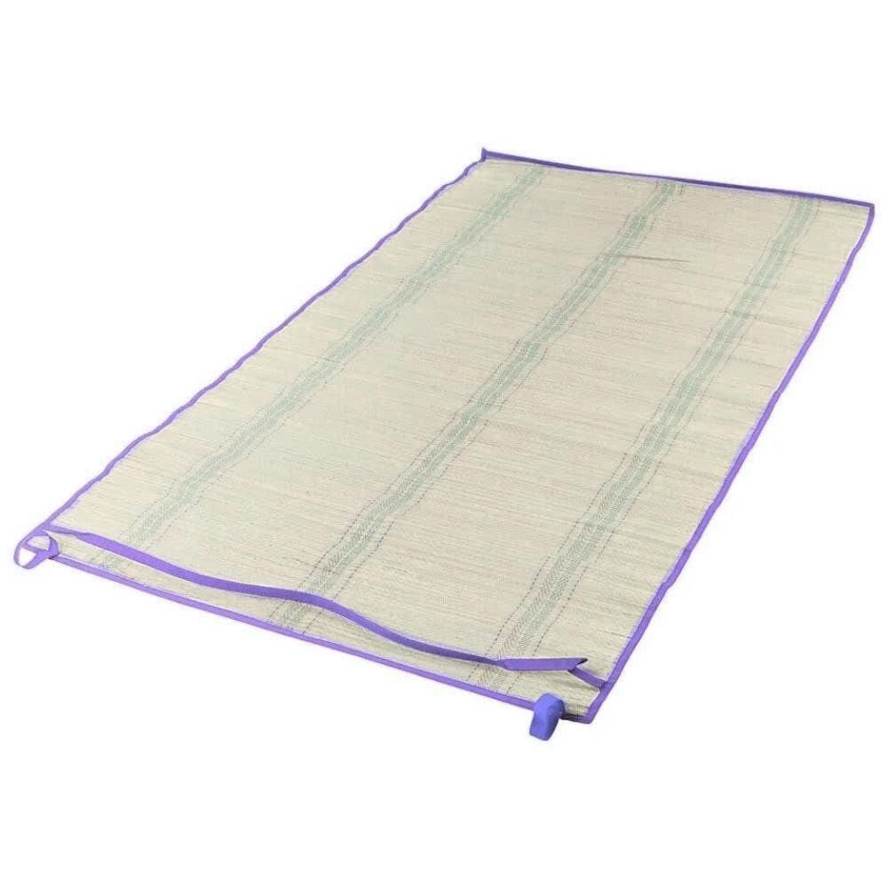 Esteira de Praia em Palha com Alça 60 por 180cm Roxo BEL
