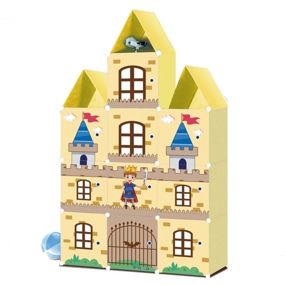 Armário Infantil Castelo Guarda Roupa Organizador E Sapateira 13 Módulos