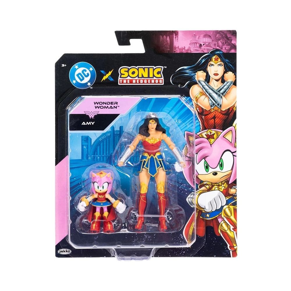 Pack 2 Bonecas Articuladas Amy e Mulher Maravilha - Sonic Warner