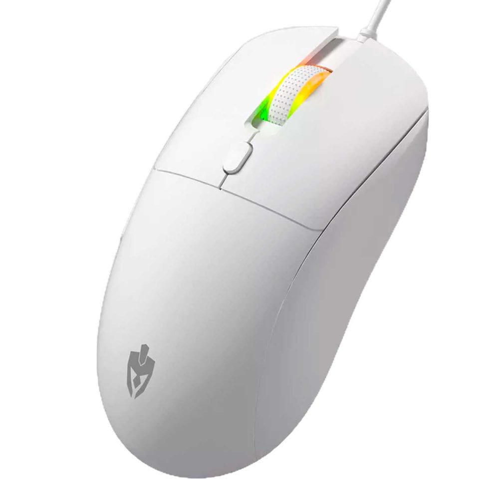 Mouse Gamer Programável Evolut Flyn EG116, USB, 7200DPI, RGB, Acabamento Emborrachado, Cabo 1,5 Metros - Branco
