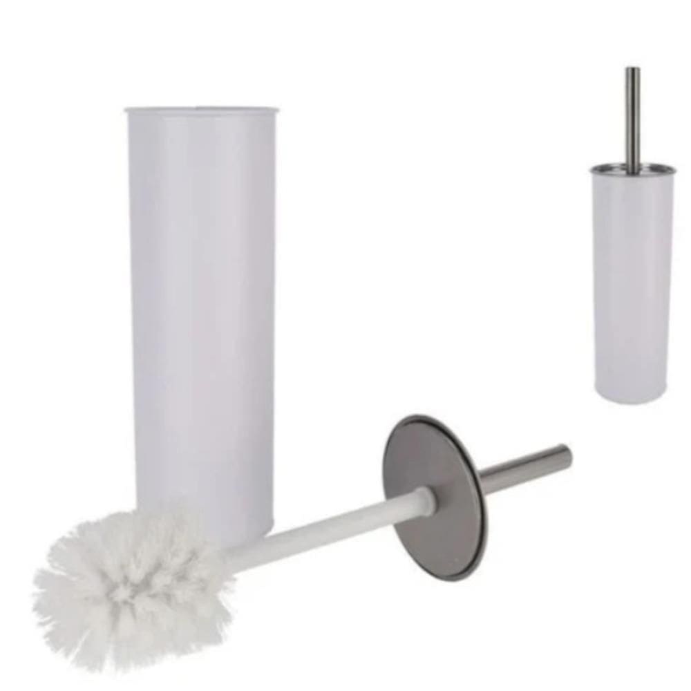 Escova Sanitaria Branca Inox Higienizacao Limpeza Vaso Sanitario Privada Suporte Luxo