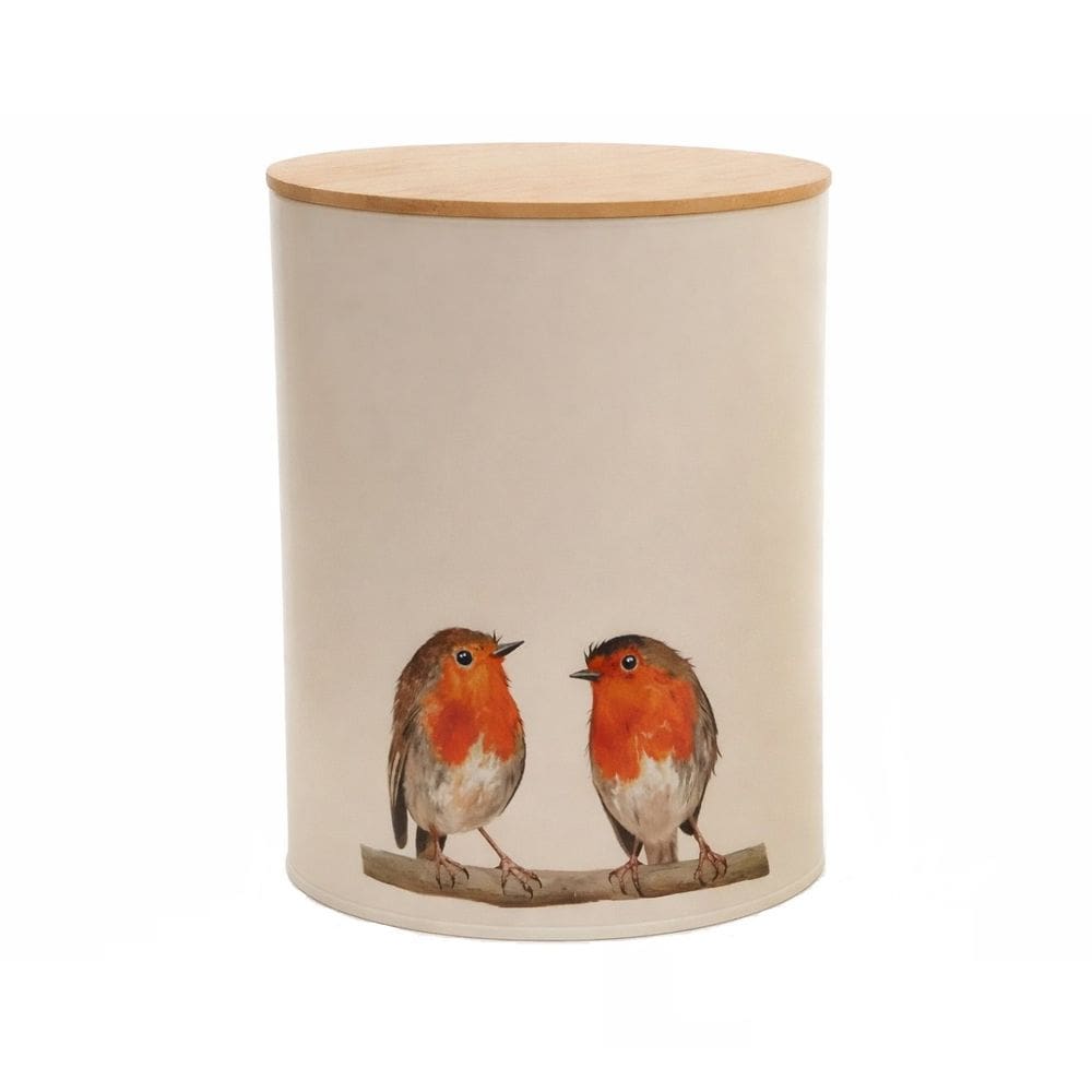 Porta Mantimentos 16x20cm Com Tampa Em Bambu - Pássaros