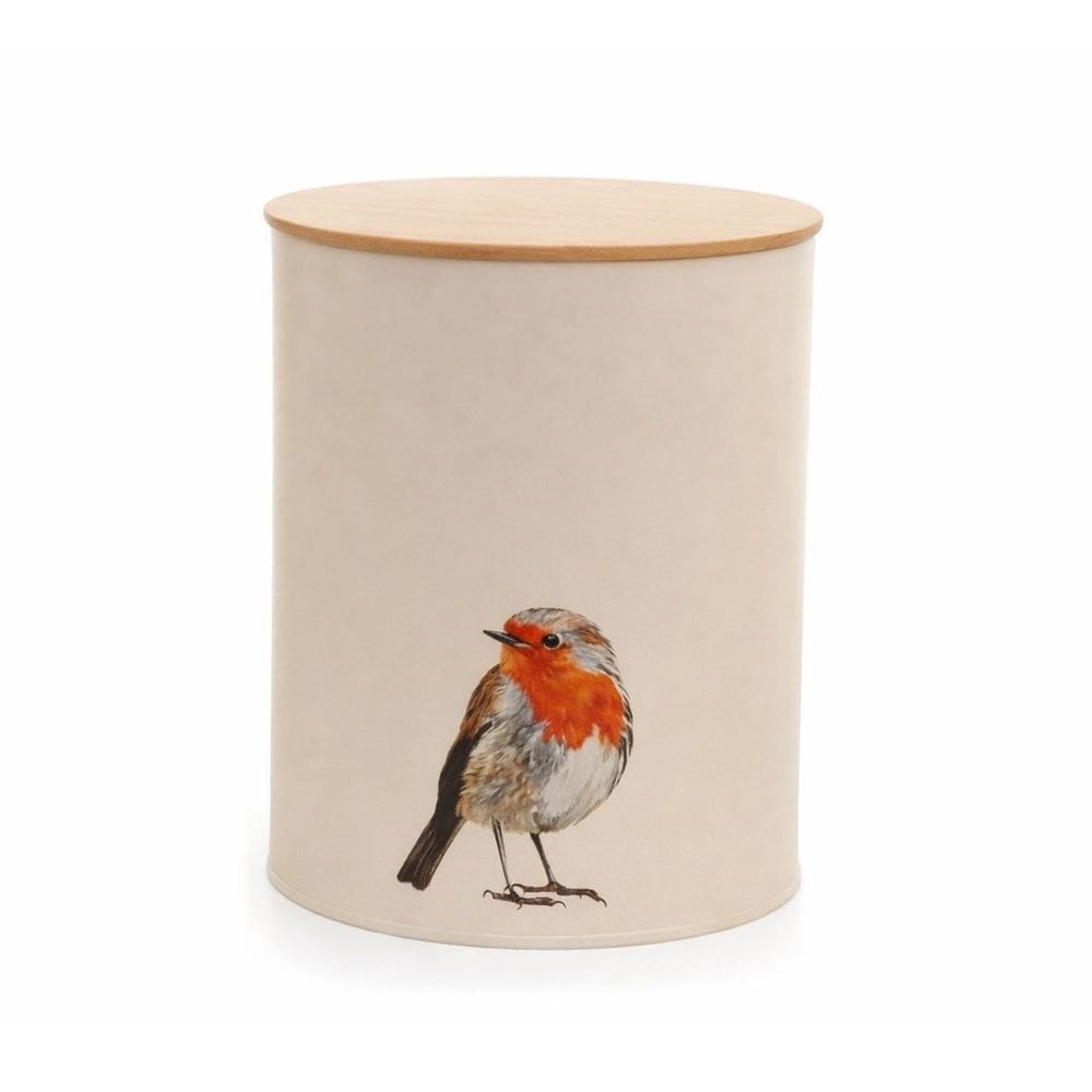 Porta Mantimentos 13x17cm Com Tampa Em Bambu - Pássaros