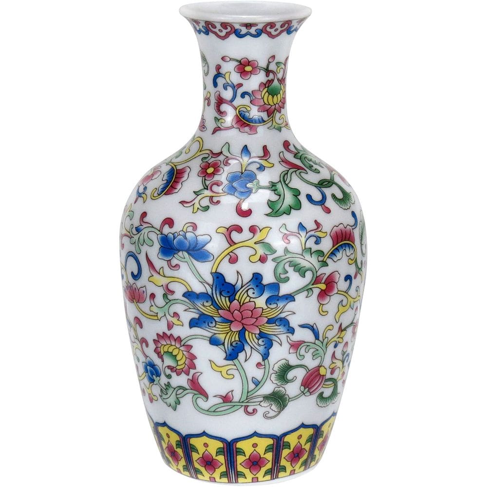 VASO DECORATIVO ENFEITE CASA REDONDO HOME&CO CERÂMICA 14x7x7cm COLORIDO