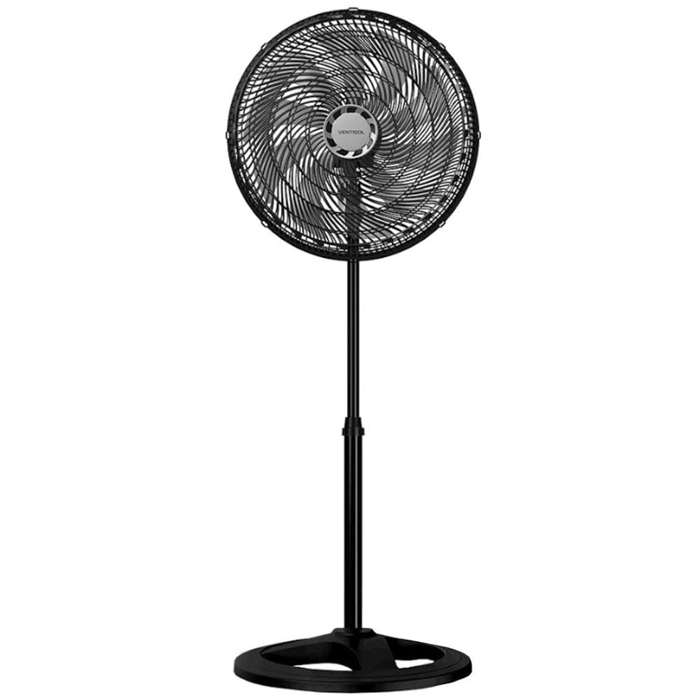 Ventilador de Coluna 50 Cm Turbo 10 Pás 150W Oscilante 3 Velocidades Preto Ventisol