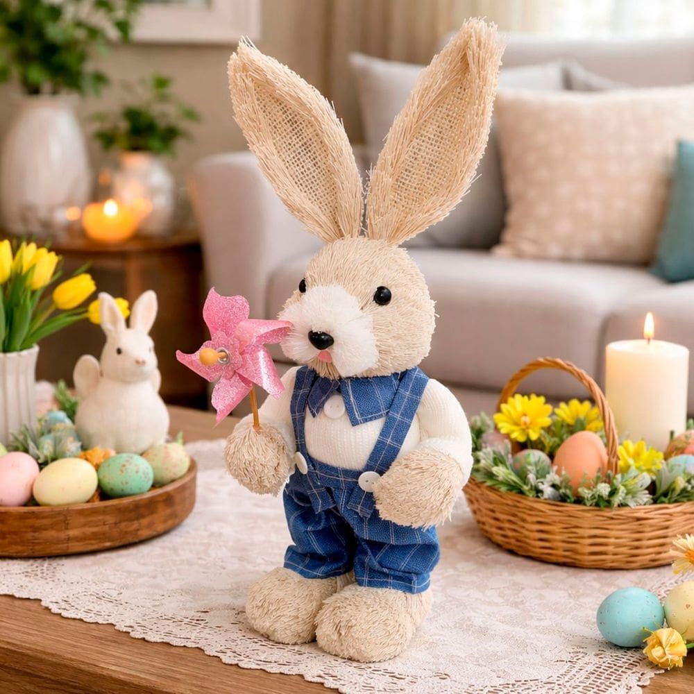 Coelho Decoração Páscoa Enfeite Coelhinho Artesanal De 33cm