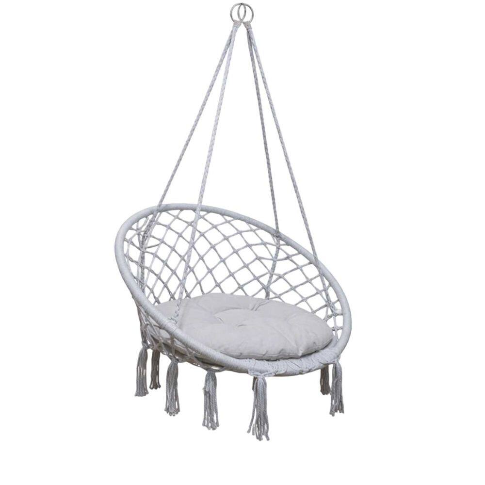Cadeira Rede Balanço Suspensa Almofada Confortavel Casa Varanda Quintal Lazer Terraço Sacada Relaxante