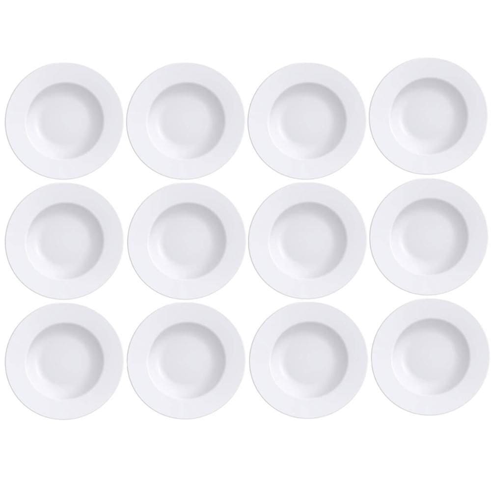 Kit 12 Pratos Rasos de Porcelana Branca 28cm Maria Augusta Jogo de Jantar Tramontina