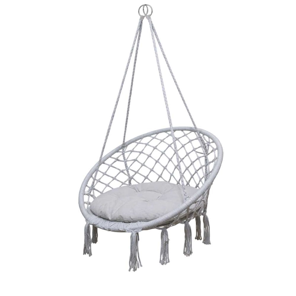 Cadeira Balanço  Rede Suspensa Reforçada Almofada Confortavel Resistente Teto Casa Varanda Quintal Area Lazer Sacada