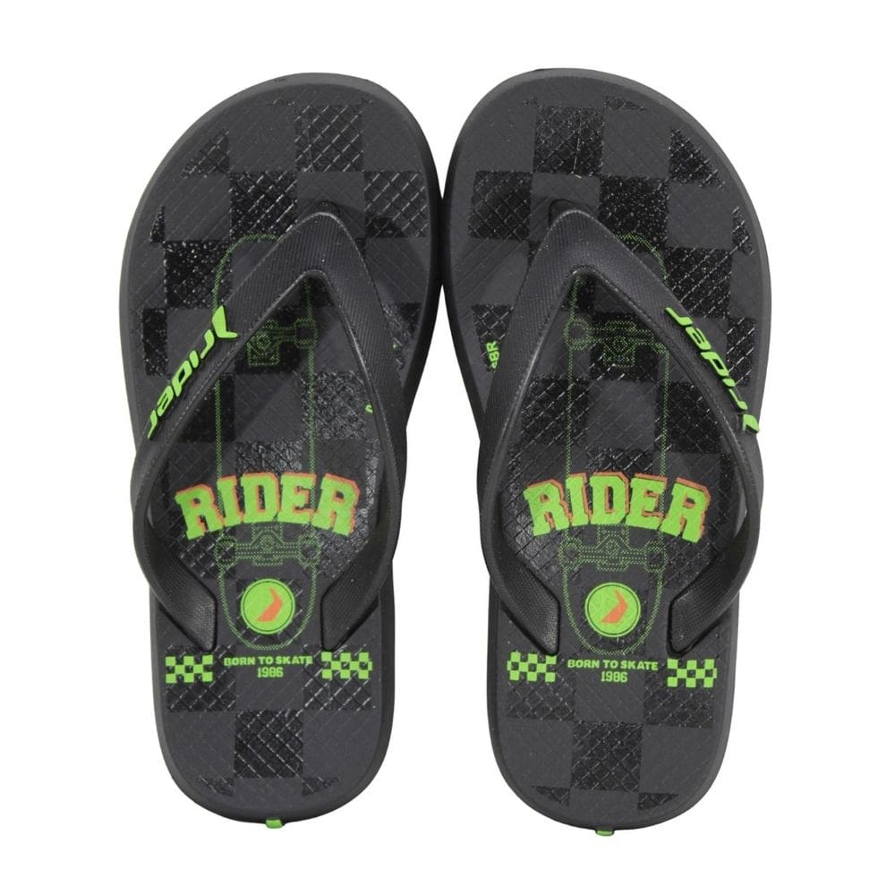 Chinelo Infantil Rider R1 Style Preto/Preto/Verde