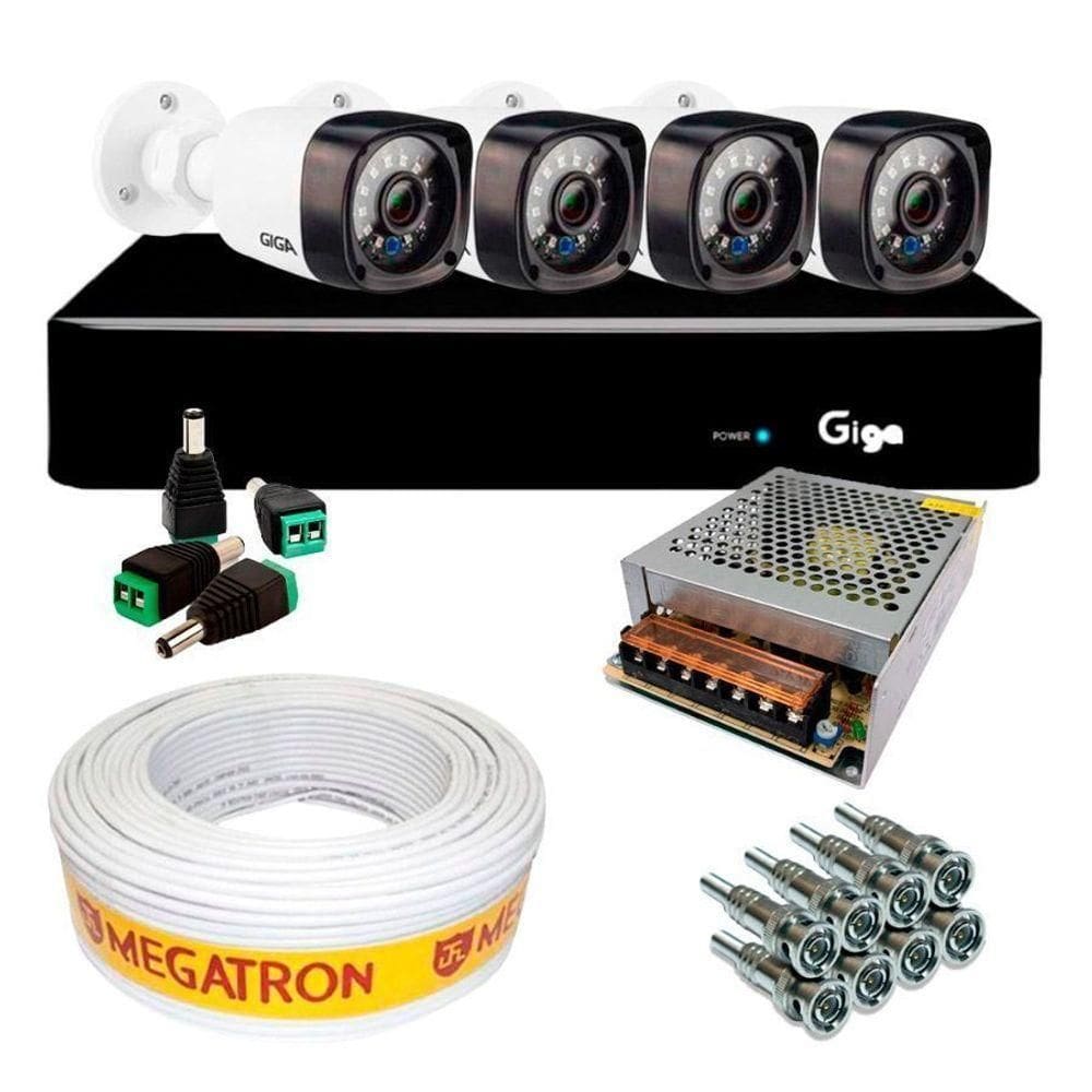 Kit Cftv Completo Com 4 Câmeras