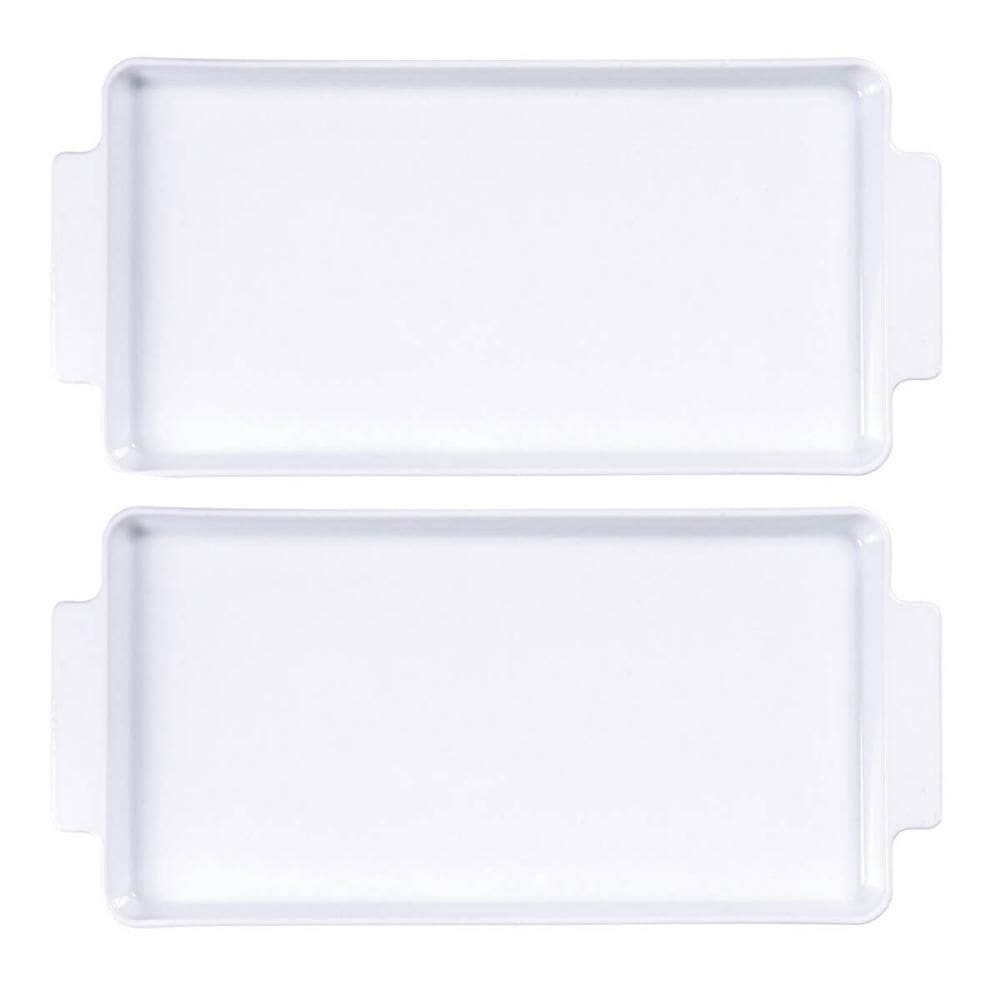 Kit 2 Travessas Retangulares Porcelana com Alças 24x13cm Tramontina Sobremesa Entradas