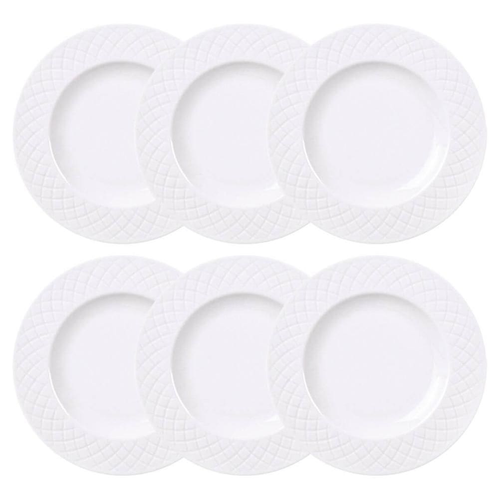Jogo 6 Pratos para Sobremesa Porcelana Branca 21cm Tramontina Mesa Posta Sobremesa Doces Ingrid