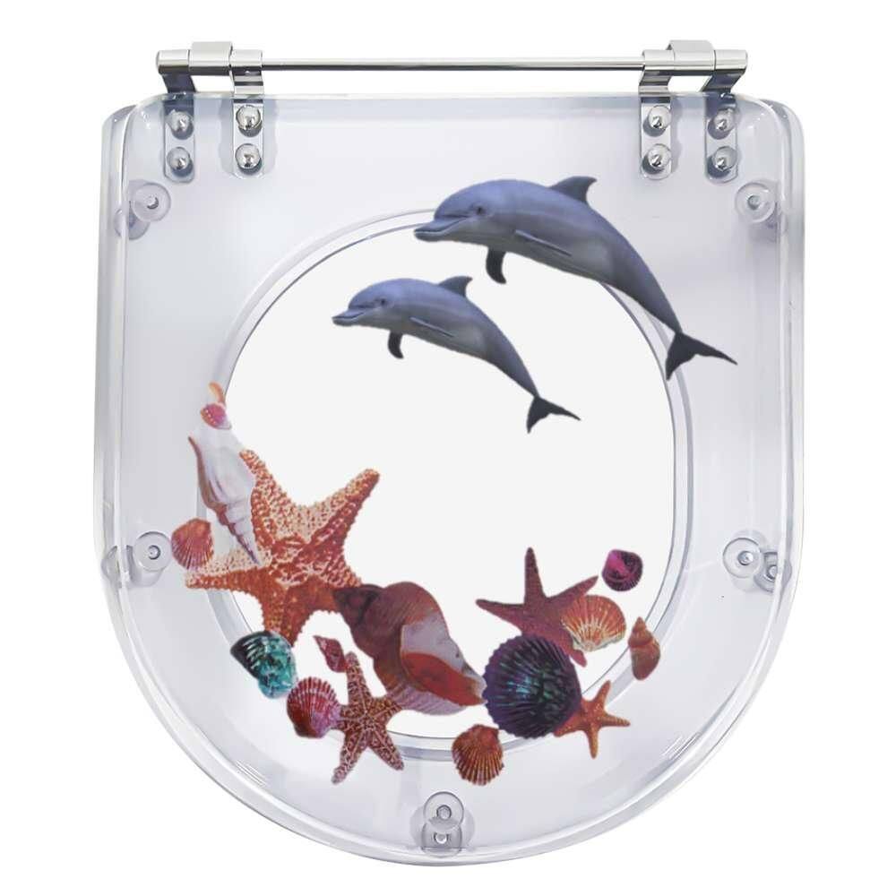 Acento Sanitário Poliéster Decorada Golfinho Estrela Do Mar Calypso para louça Incepa