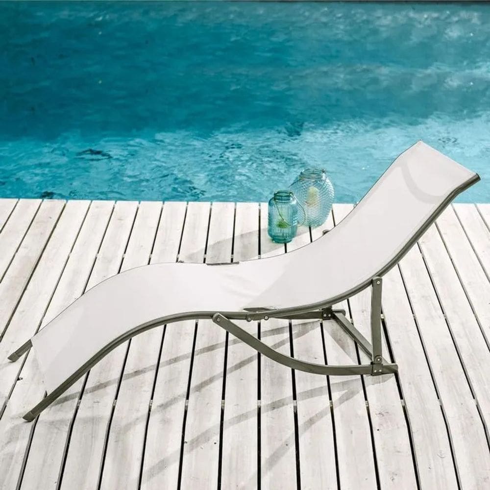 Espreguicadeira Sky Aluminio E Pvc Branco