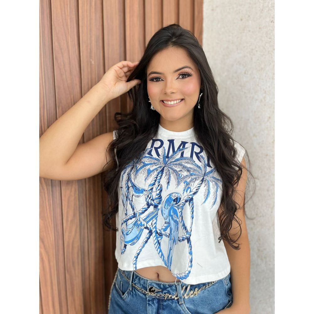 Cropped Algodão Estampa Farm Rio Cavado Crisconf