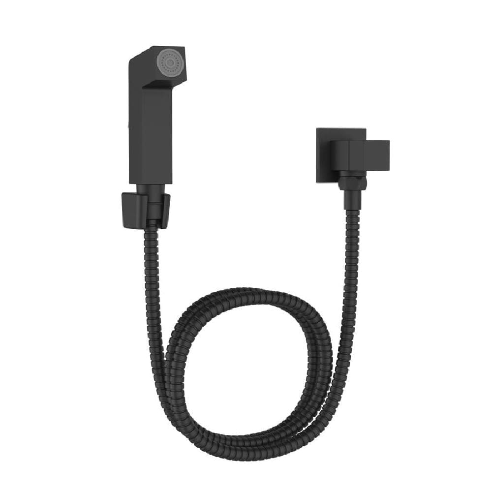 Ducha Higiênica com Registro sem Derivação Quadrado Preto Fosco - 7908745803623 - ECONOMETAL