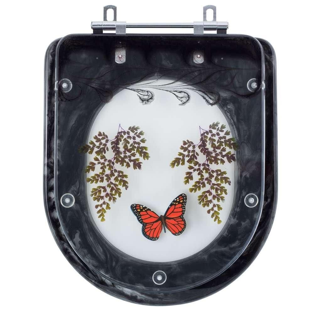 Acento Sanitário Deca Carrara Preto com Borboleta Vermelha