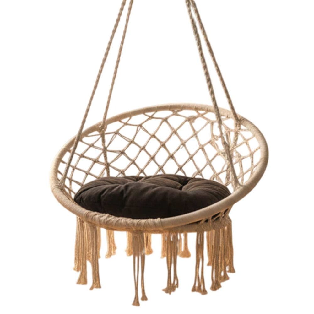 Cadeira Rede Balanço Suspenso Almofada Varanda Jardim Quintal Confortavel Area Lazer Casa Terraço Sacada