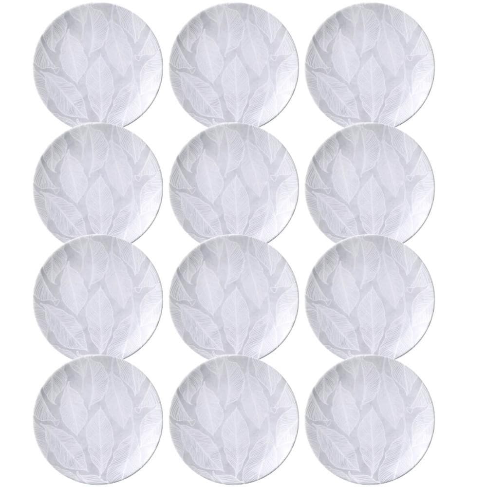 Jogo 12 Pratos de Sobremesa 19cm Rasos Porcelana Tramontina Arbo Mesa Posta
