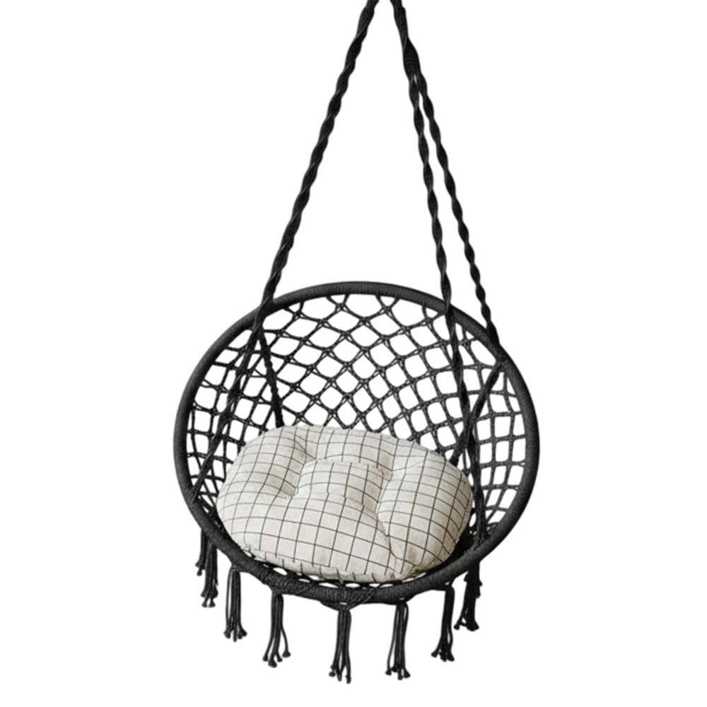 Cadeira Balanço Rede Suspensa Almofada Casa Jardim Varanda Quintal Descanso Sacada Decoraçao Confortavel Area Lazer