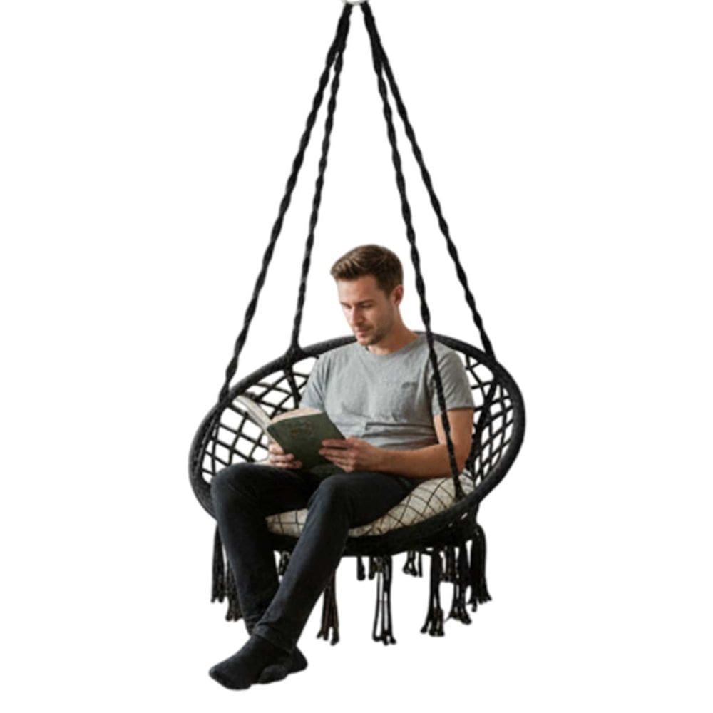 Cadeira Rede Balanço Almofada Confortavel Descanso Leitura Teto Varanda Casa Quintal Jardim Sacada Decoraçao