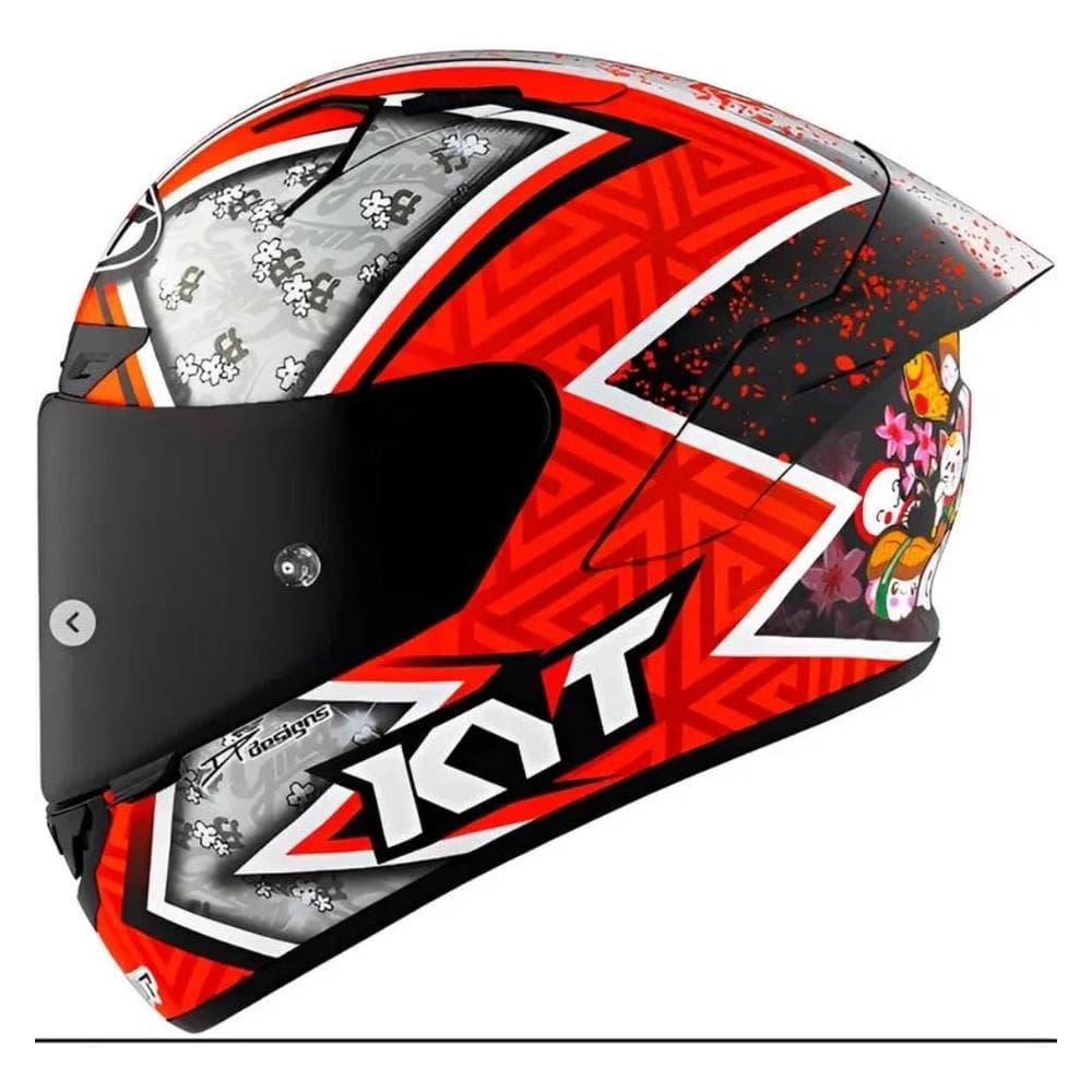 Capacete KYT TT Course Gino Rea Branco e Laranja