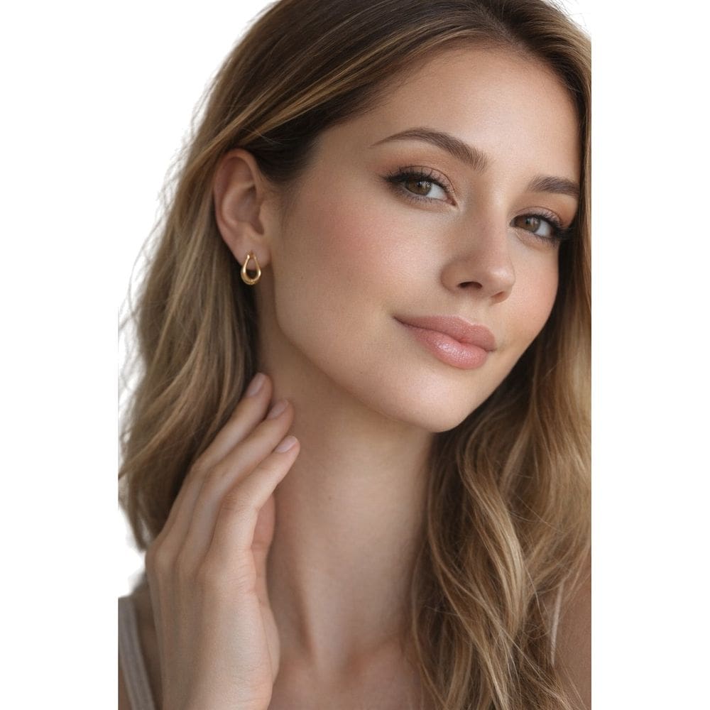 Brinco Feminina Argola M Banhado em Ouro Semi Jóia Juliana Prado 3338630