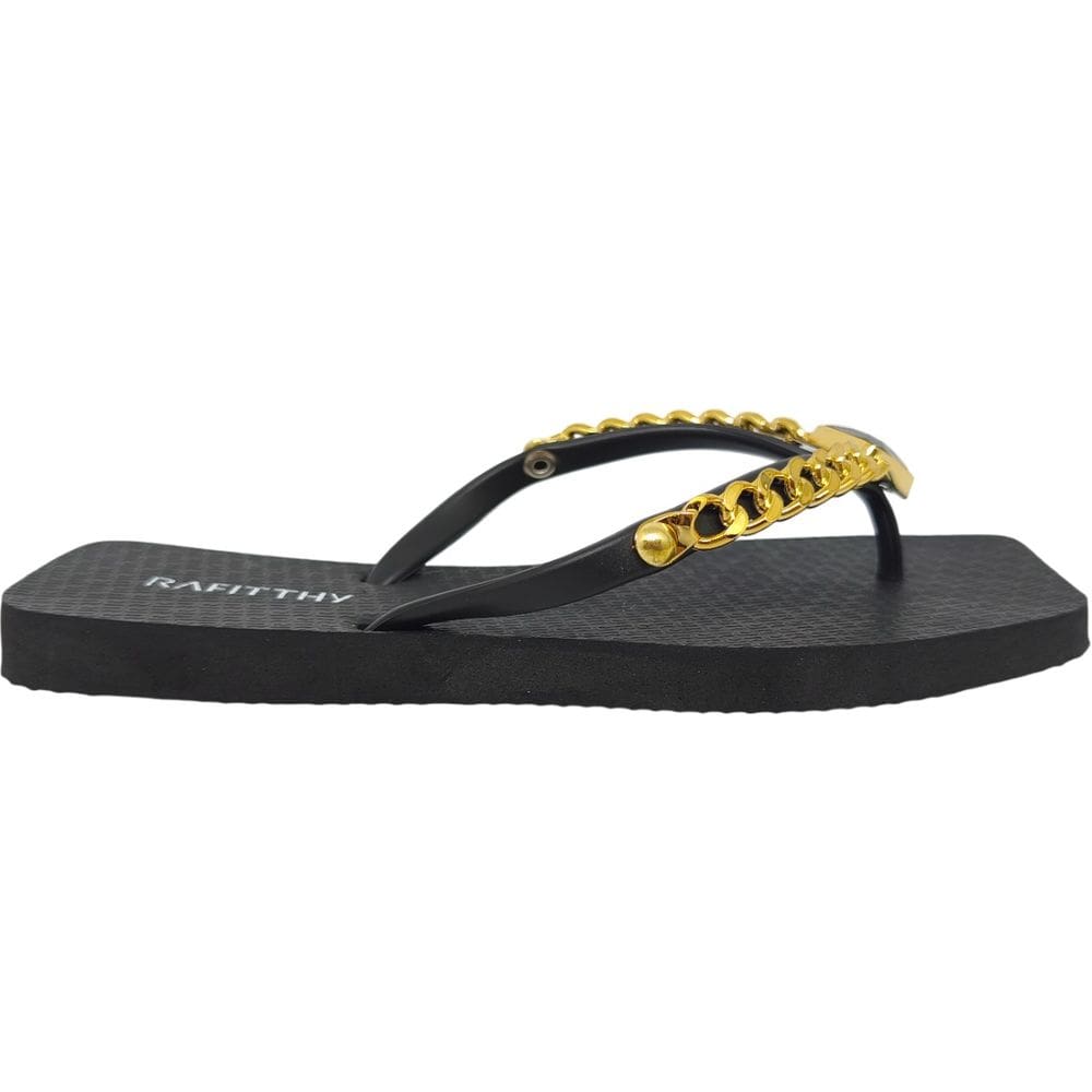 Chinelo Dedo Feminino Casual Dia a Dia Passeio Praia Verão Com Corrente E Pedraria Rafitthy 249.24402