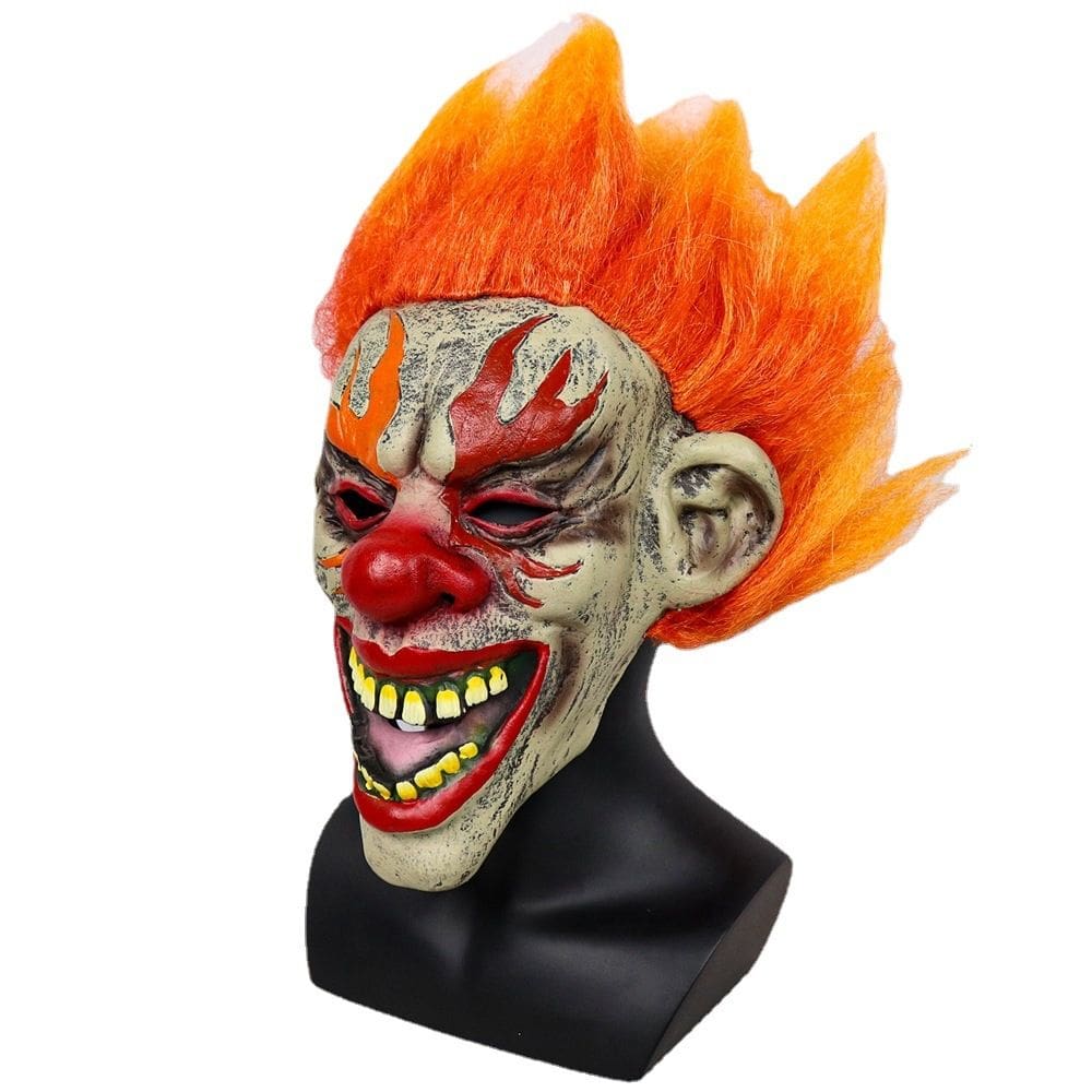 Mask Flame Clown, festas de Halloween, apresentações, látex