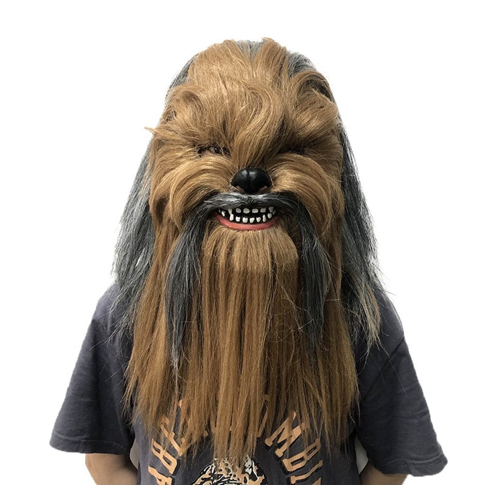 Máscara realista de látex Chewbacca com mandíbula móvel para adultos