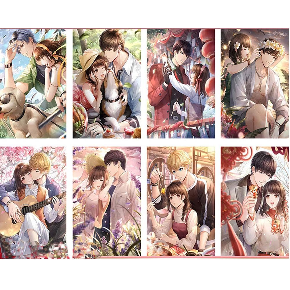 Conjunto de pôsteres Anime Rika, 8 peças, impressões HD de 42 x 29 cm