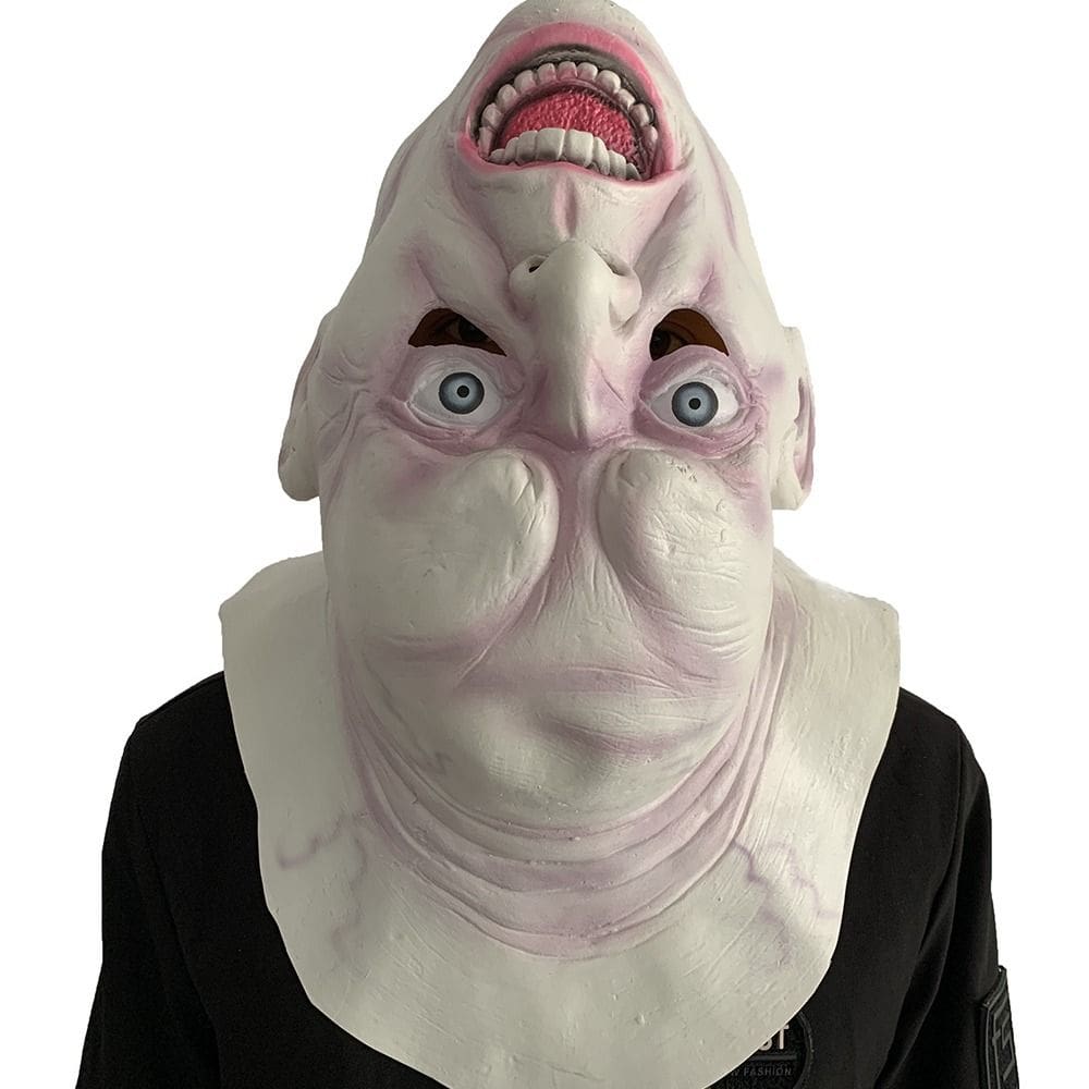 Máscara de cabeça para baixo Alien Halloween Horror Escape Room Latex