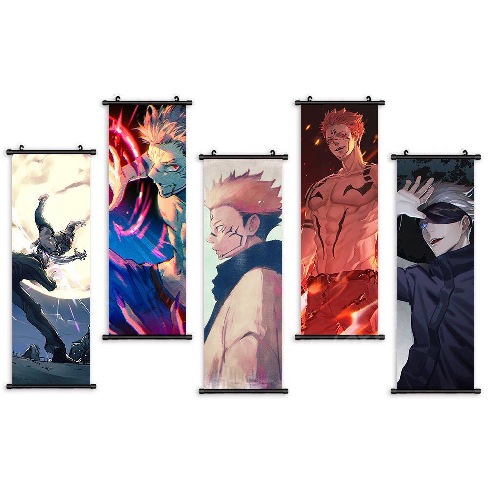Pintura artística de parede Jujutsu Kaisen Yuji & Sukuna 25x75cm