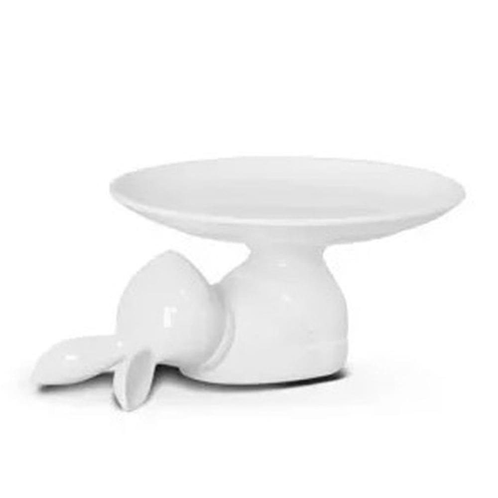 Boleira Coelho de Pascoa Branca 30x22x10cm