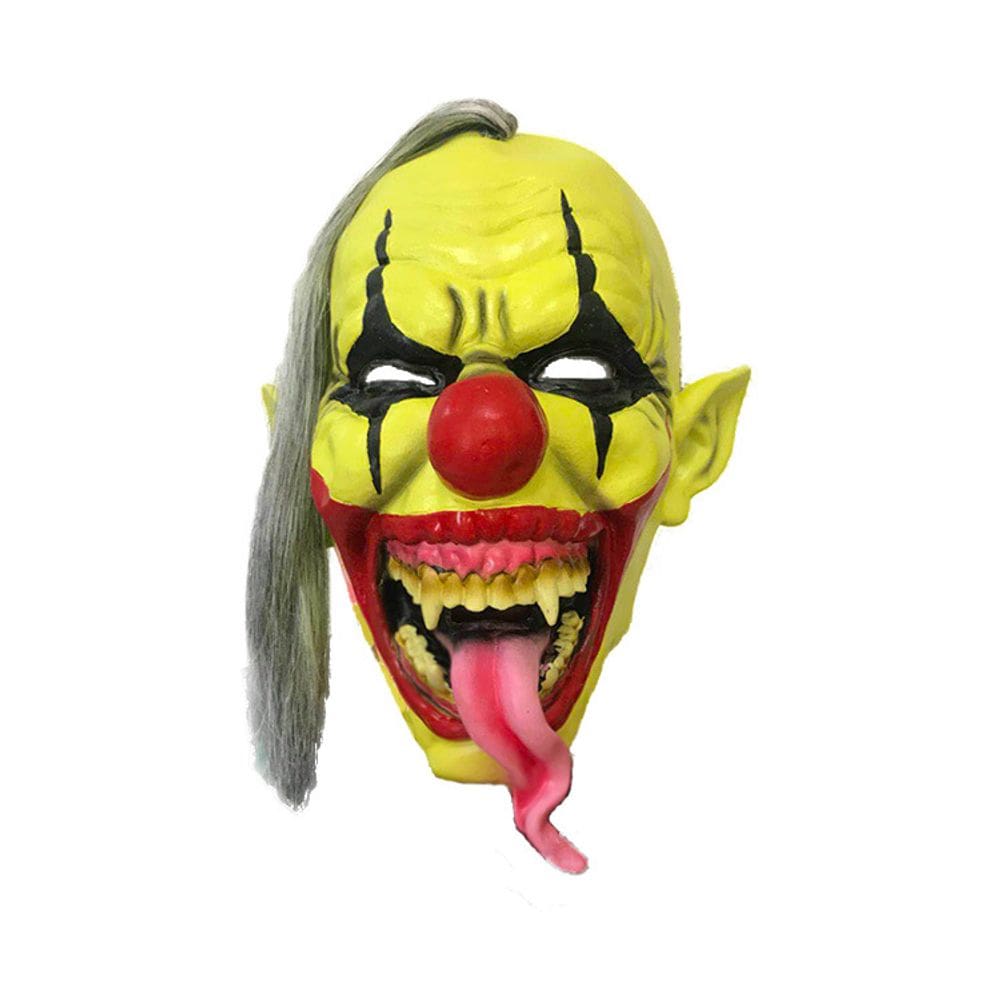 Mask Horror Green Clown Latex para Halloween e Cosplay