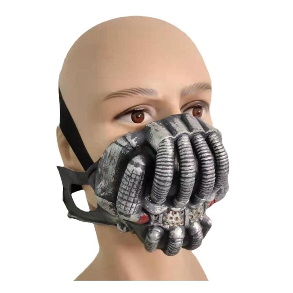 Máscara facial Bane Dark Knight Rises Latex para cosplay cinza/preta