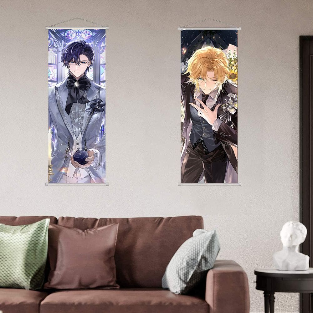 Arte de parede em tela Scroll The Traveler in Time Anime 25x75cm