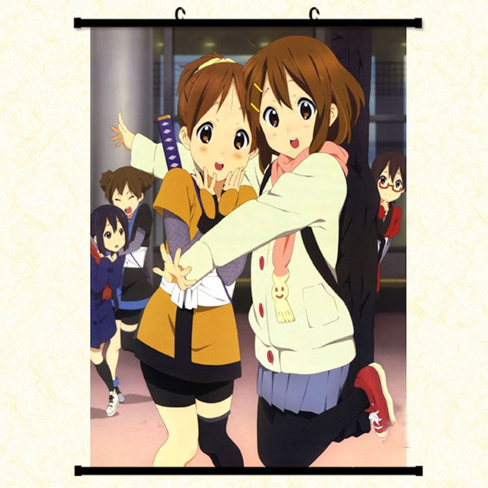Pintura de parede ilustrada K-On Yui Hirasawa e Azusa 40x60cm