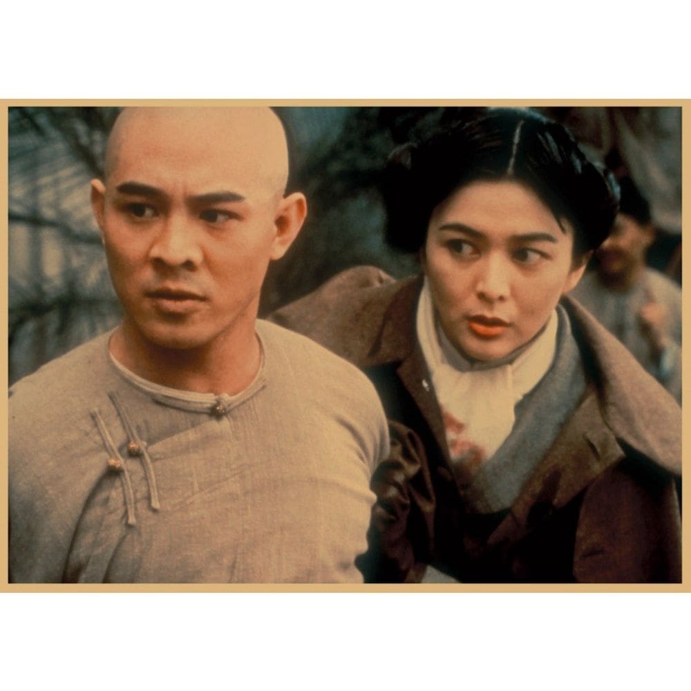 Pôster com pintura em papel Jet Li Vintage Kung Fu 30x42cm