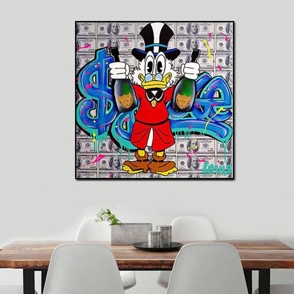 Pintura de arte de parede Desenho animado Duck Tycoon Picture 40x40cm