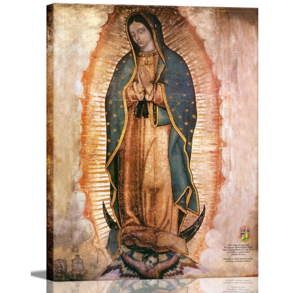 Decoração de arte de parede em tela Nossa Senhora de Guadalupe Virgem Maria