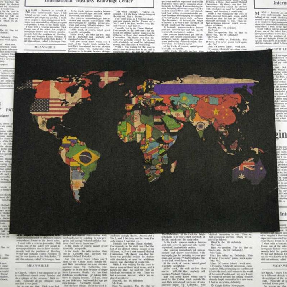 Pôster Vintage World Map Retro 30x42cm Papel 160g