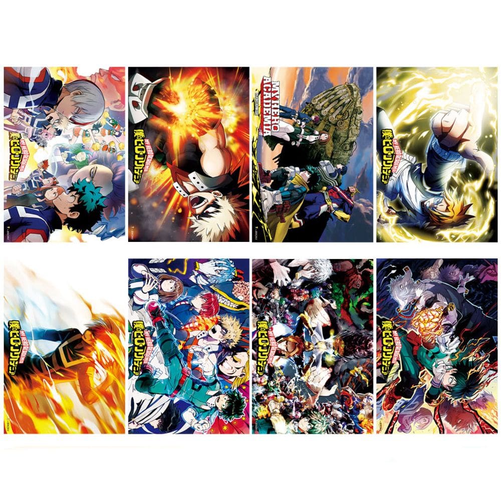 Conjunto de pôsteres My Hero Academia, 8 peças de pintura de arte de anime, 20x30cm