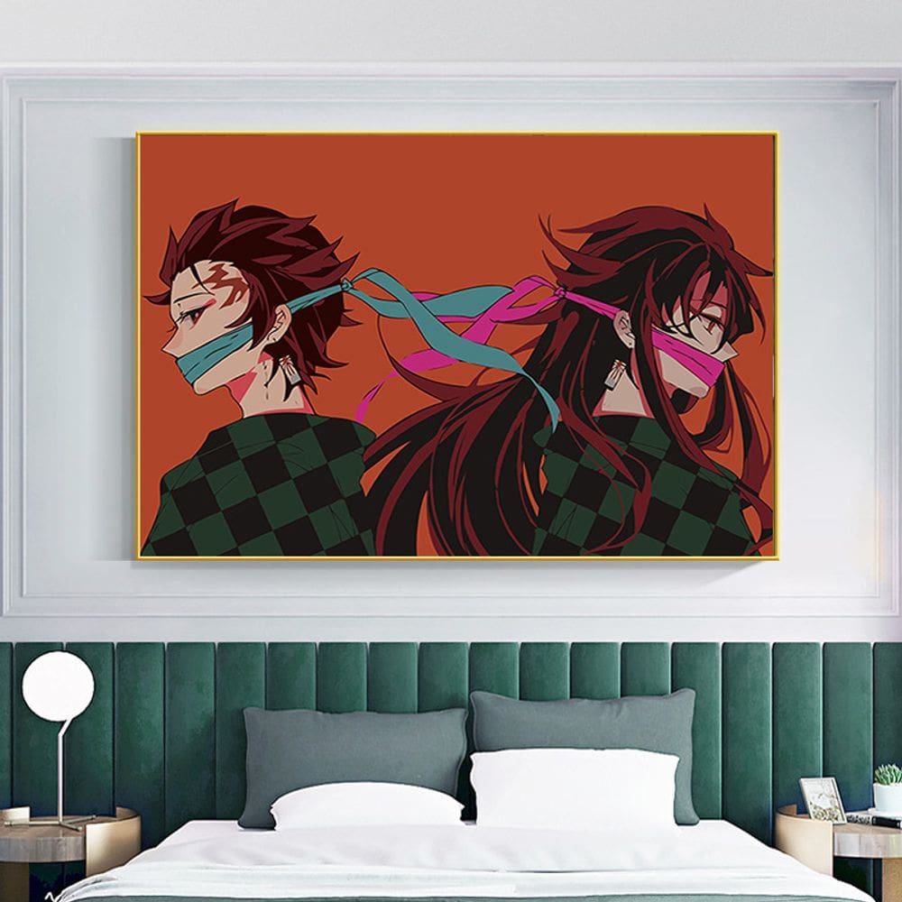 Pintura de parede Demon Slayer Tanjiro Kamado & Nezuko 50x35cm